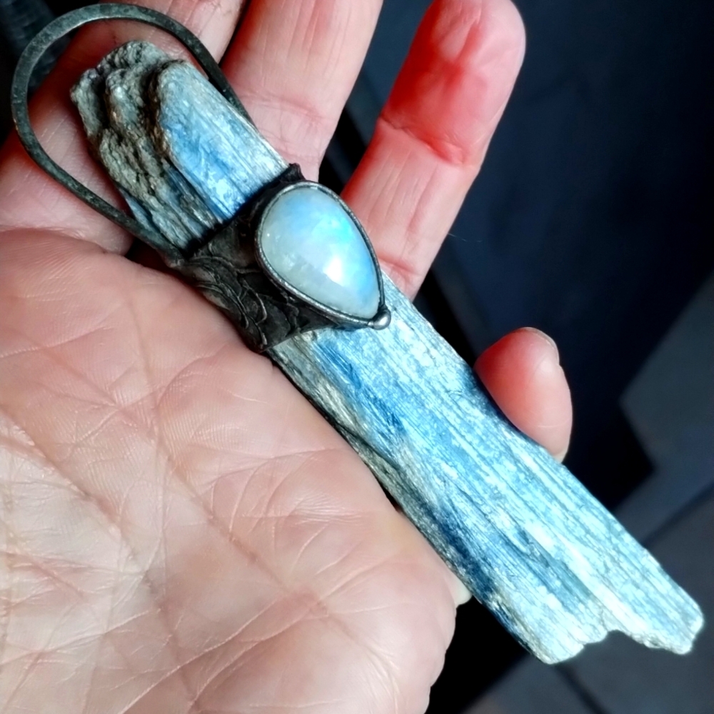 Blue and Silver Pendant Necklace
